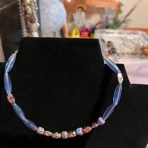 Blue beaded necklace